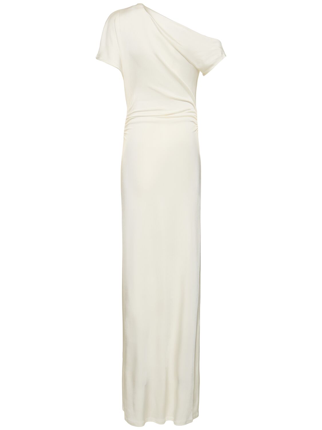 Shop Tove Inez Viscose Blend Jersey Long Dress In White