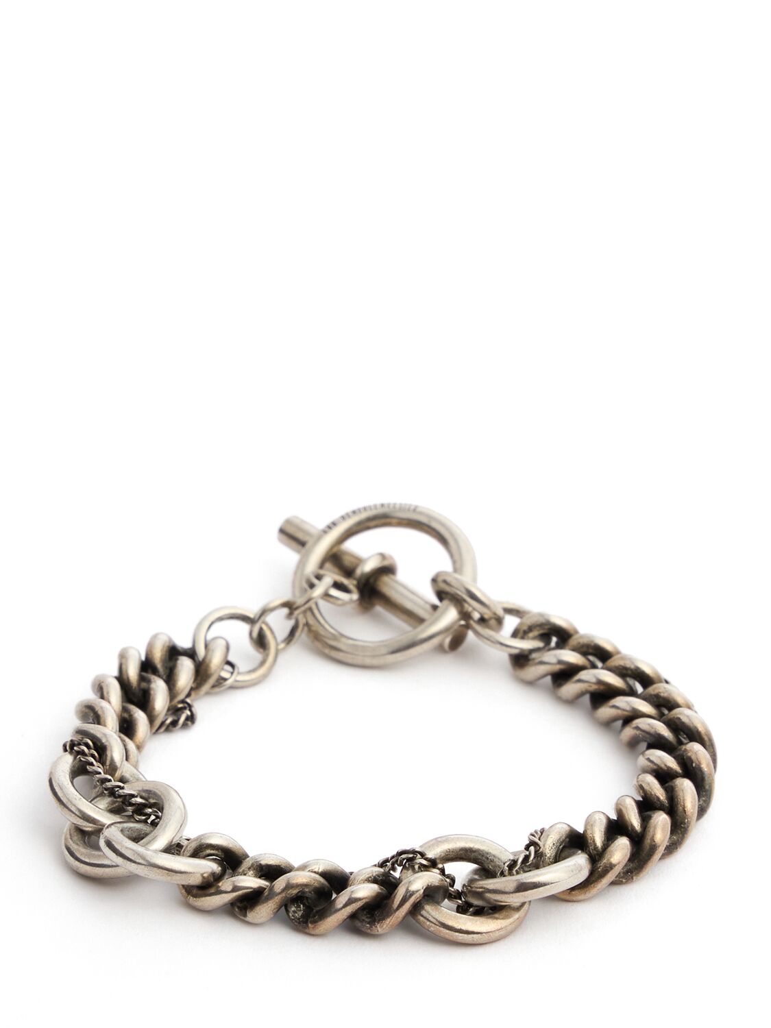 Ann Demeulemeester Sane Mixed Chain Bracelet In Antique Silver