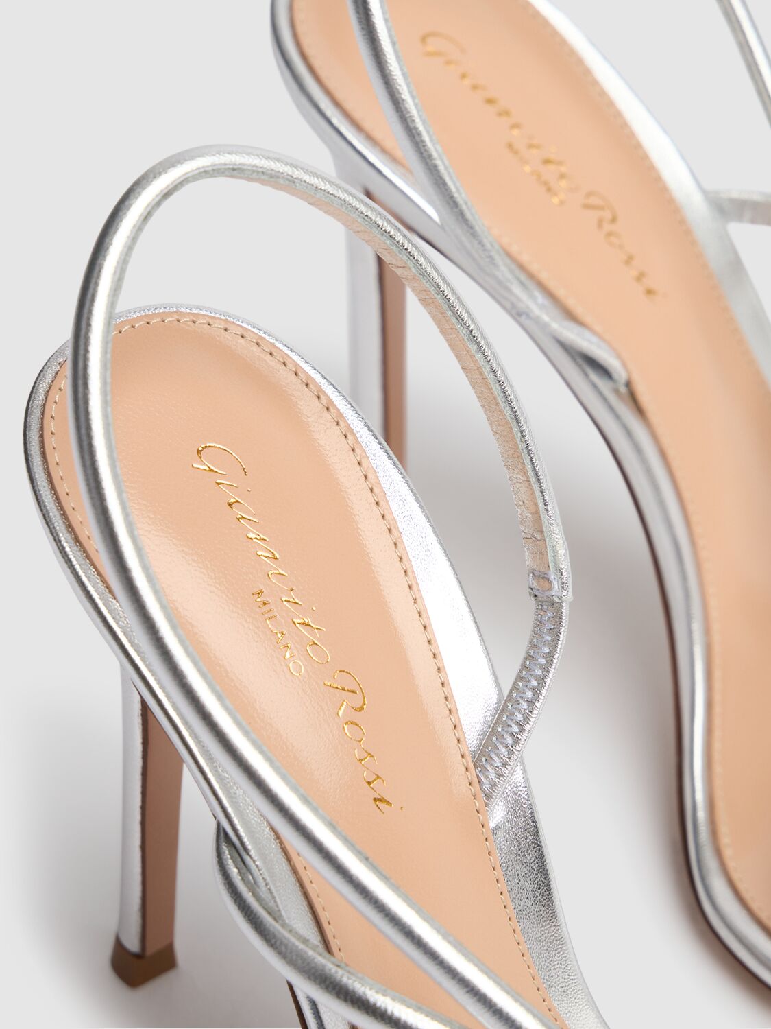 Gianvito Rossi Ettie 105 Stiletto Heel In Silk Silver In Metallic