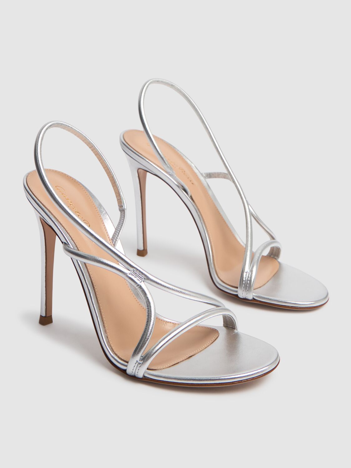 Gianvito Rossi Ettie 105 Stiletto Heel In Silk Silver In Metallic