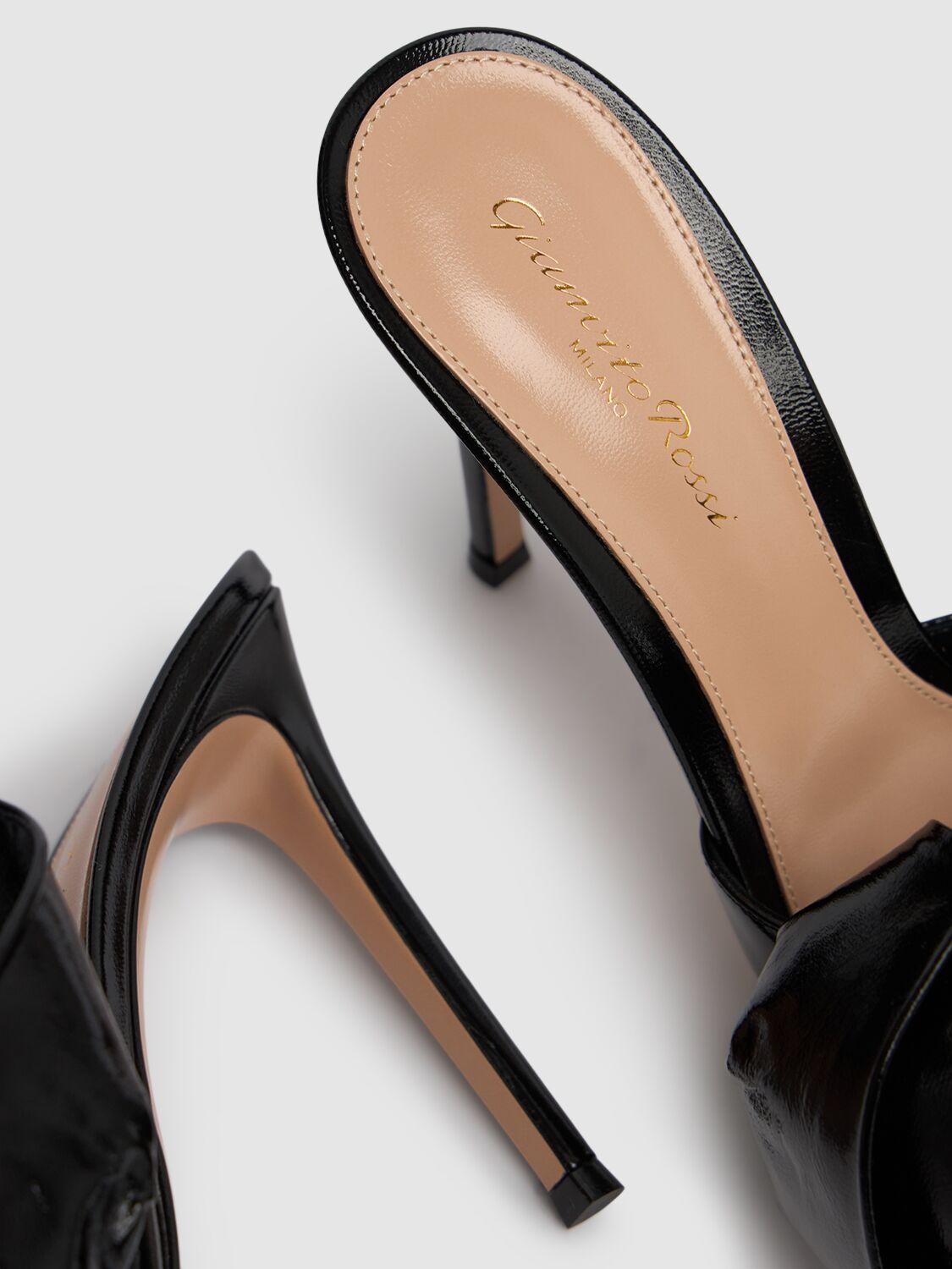 Shop Gianvito Rossi 105mm Gabrielle Patent Leather Mules In Black