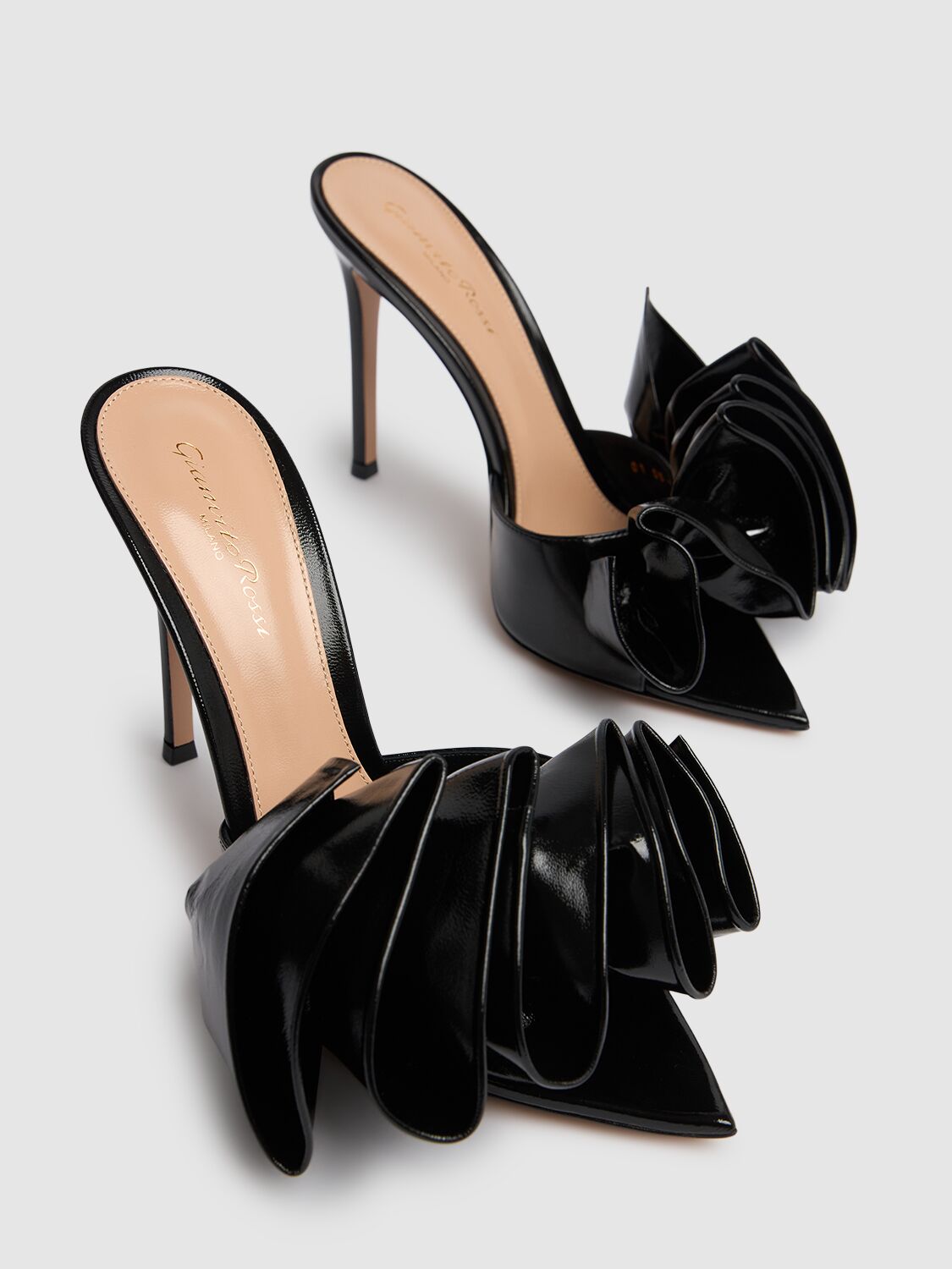 Shop Gianvito Rossi 105mm Gabrielle Patent Leather Mules In Black