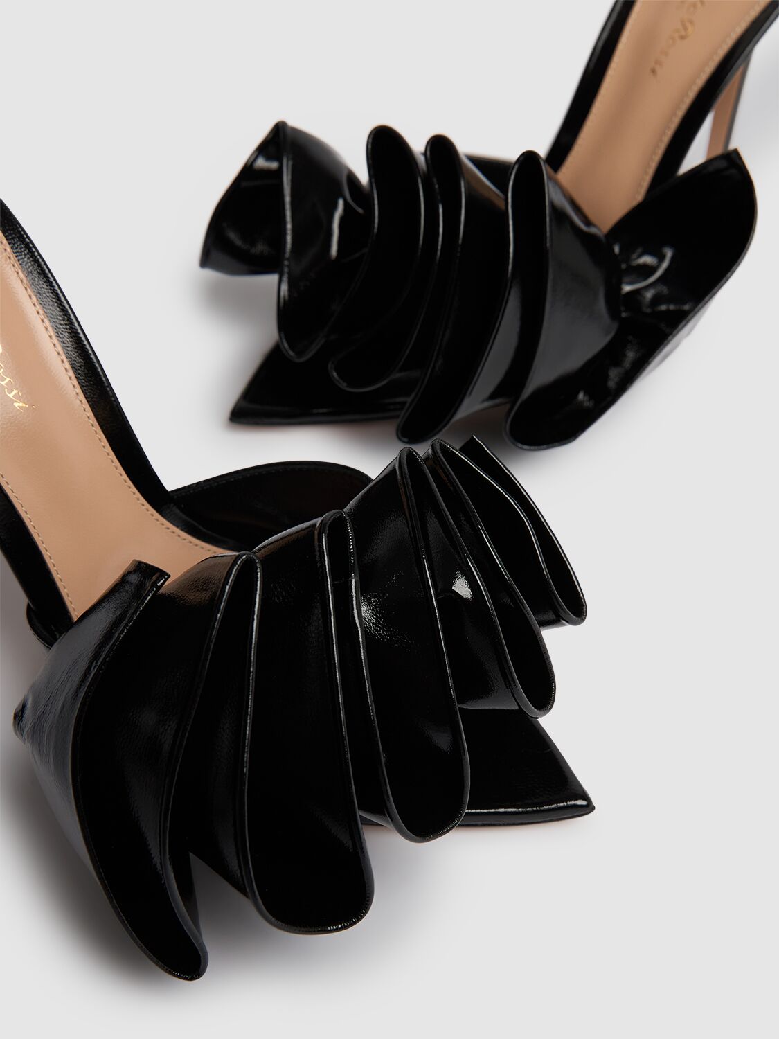 Shop Gianvito Rossi 105mm Gabrielle Patent Leather Mules In Black