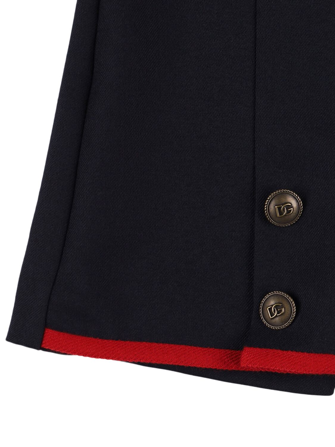 Dolce & Gabbana Wool Skorts With Decorative Buttons In Dark Blue