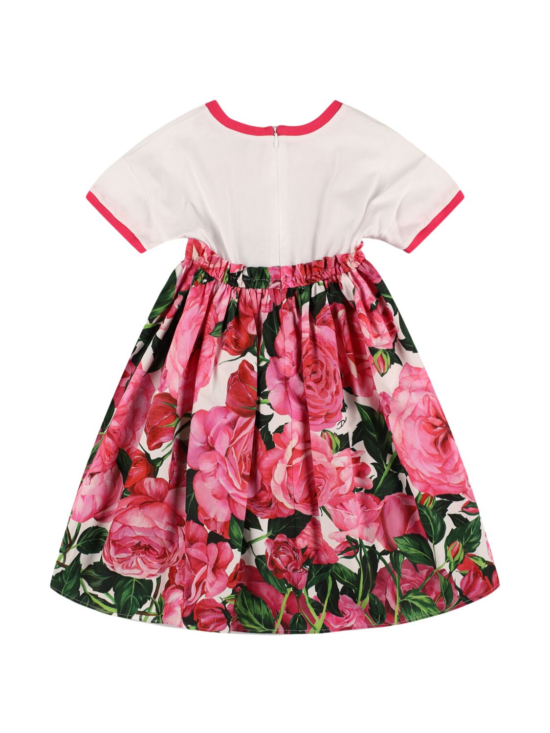 Dolce & Gabbana Embroidered Cotton Poplin Dress In Multicolor