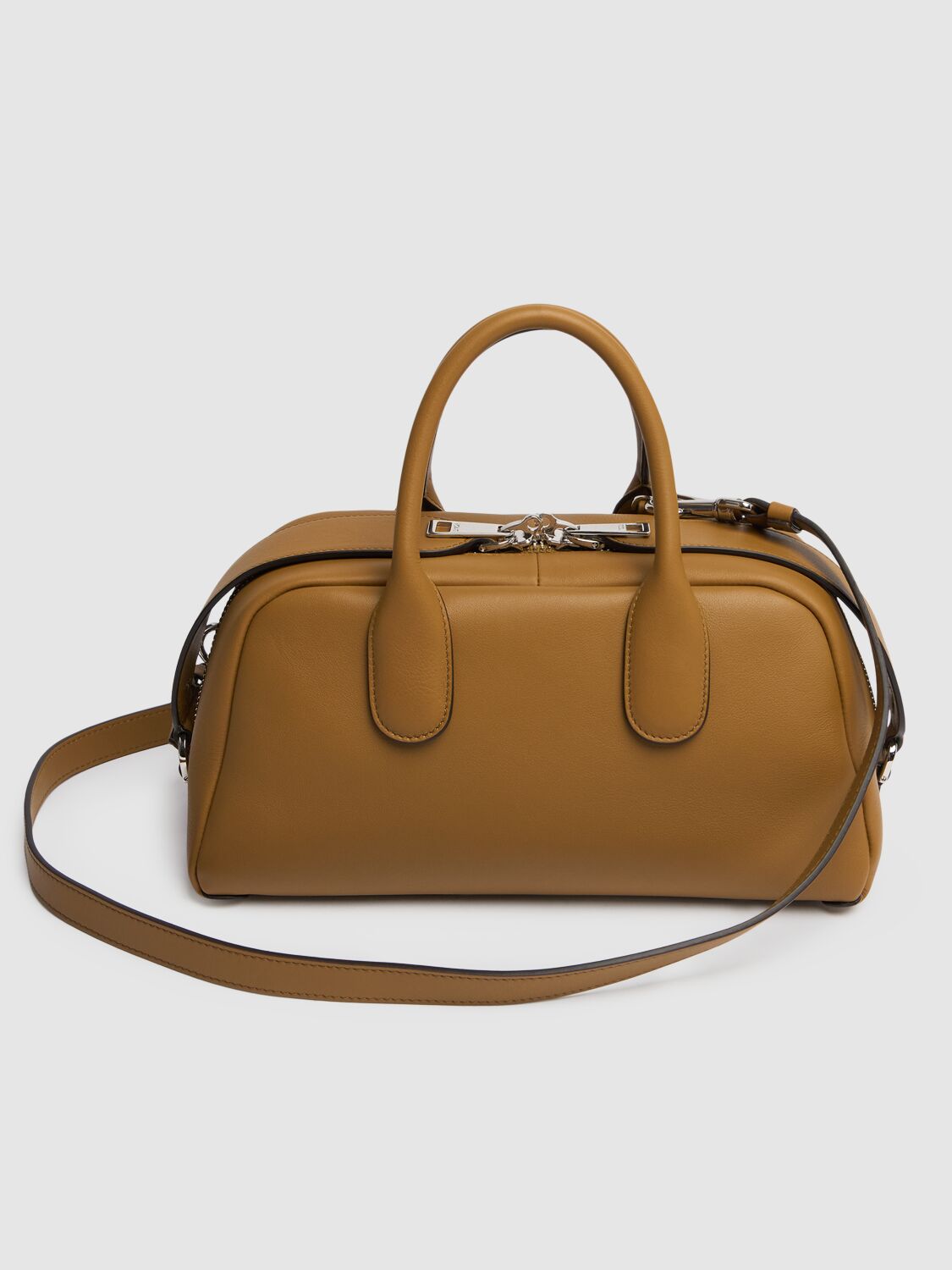 Shop Tod's Small Bauletto Athena Leather Bag In Dull Gold