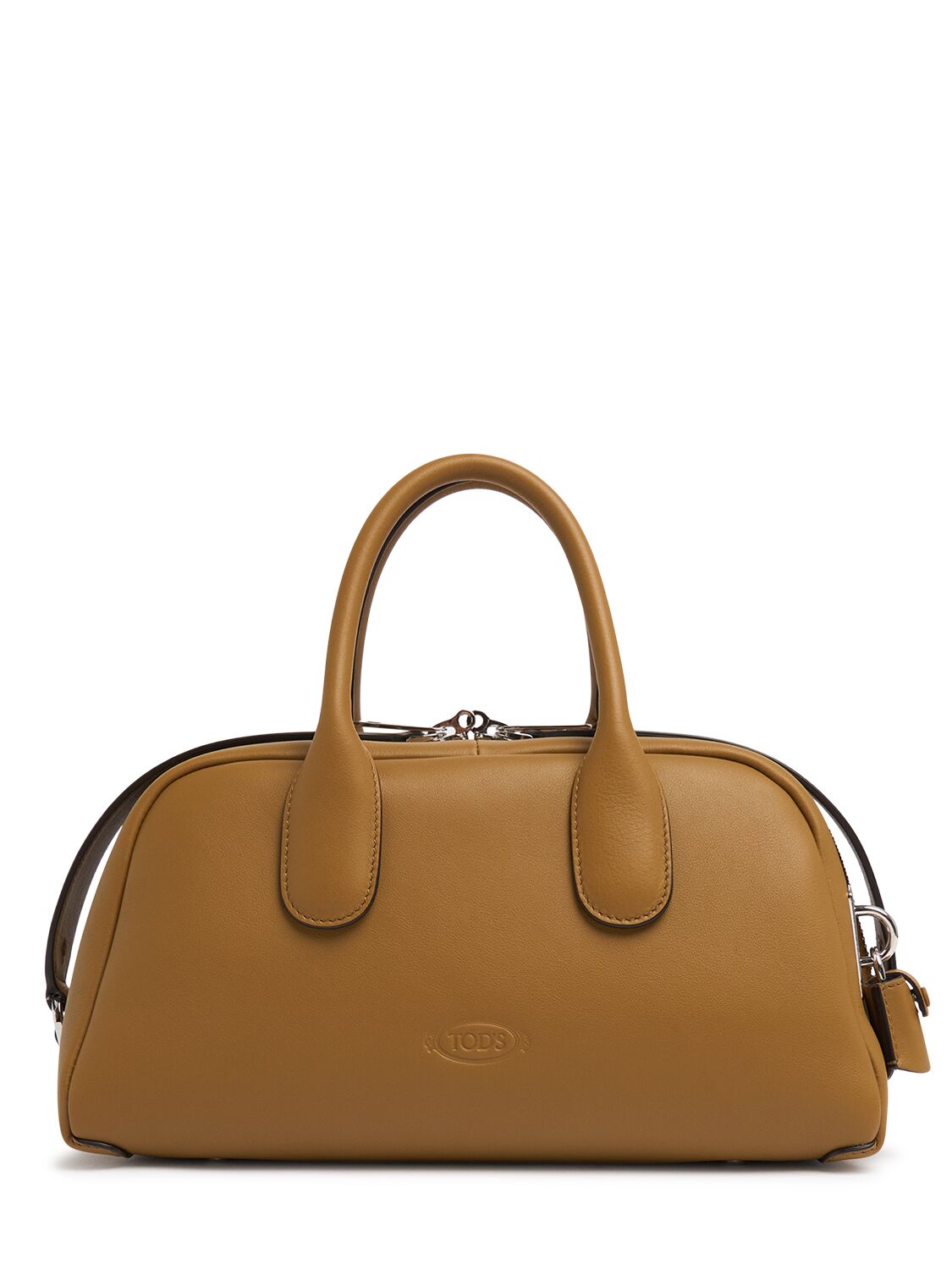 Shop Tod's Small Bauletto Athena Leather Bag In Dull Gold