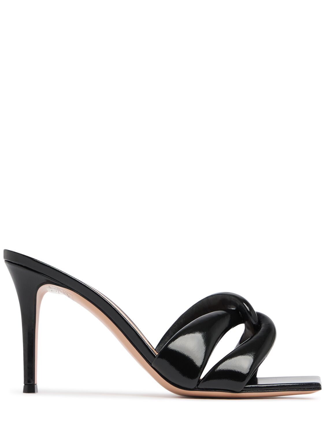 Shop Gianvito Rossi 85mm Patent Leather Mules In Black