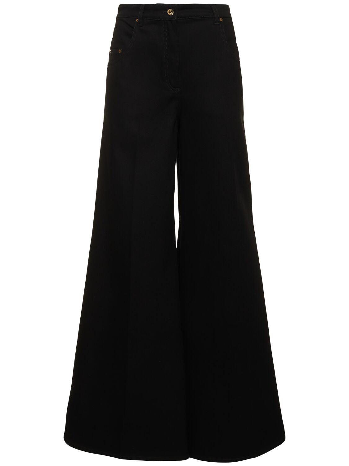 Nina Ricci Denim High Rise Flared Jeans In Black