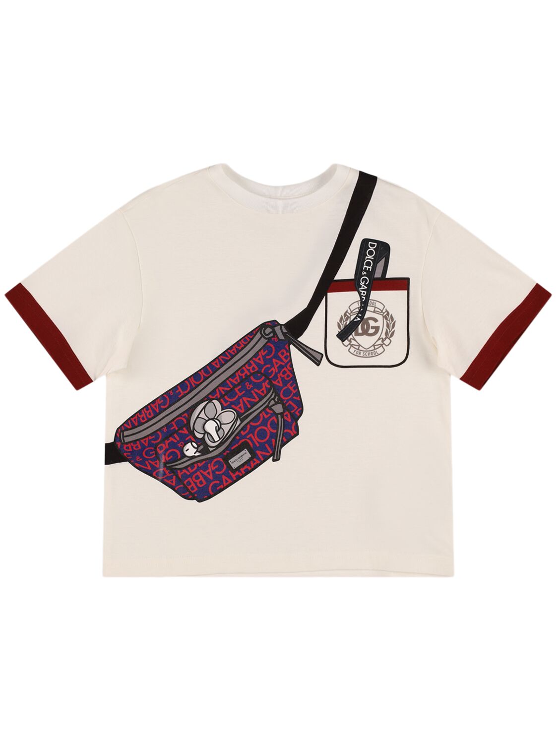 Shop Dolce & Gabbana Printed Cotton Jersey T-shirt In White