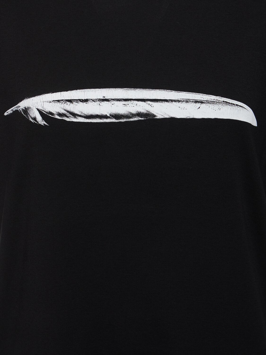 Shop Ann Demeulemeester Baptist Feather Print Cotton T-shirt In Black + White P