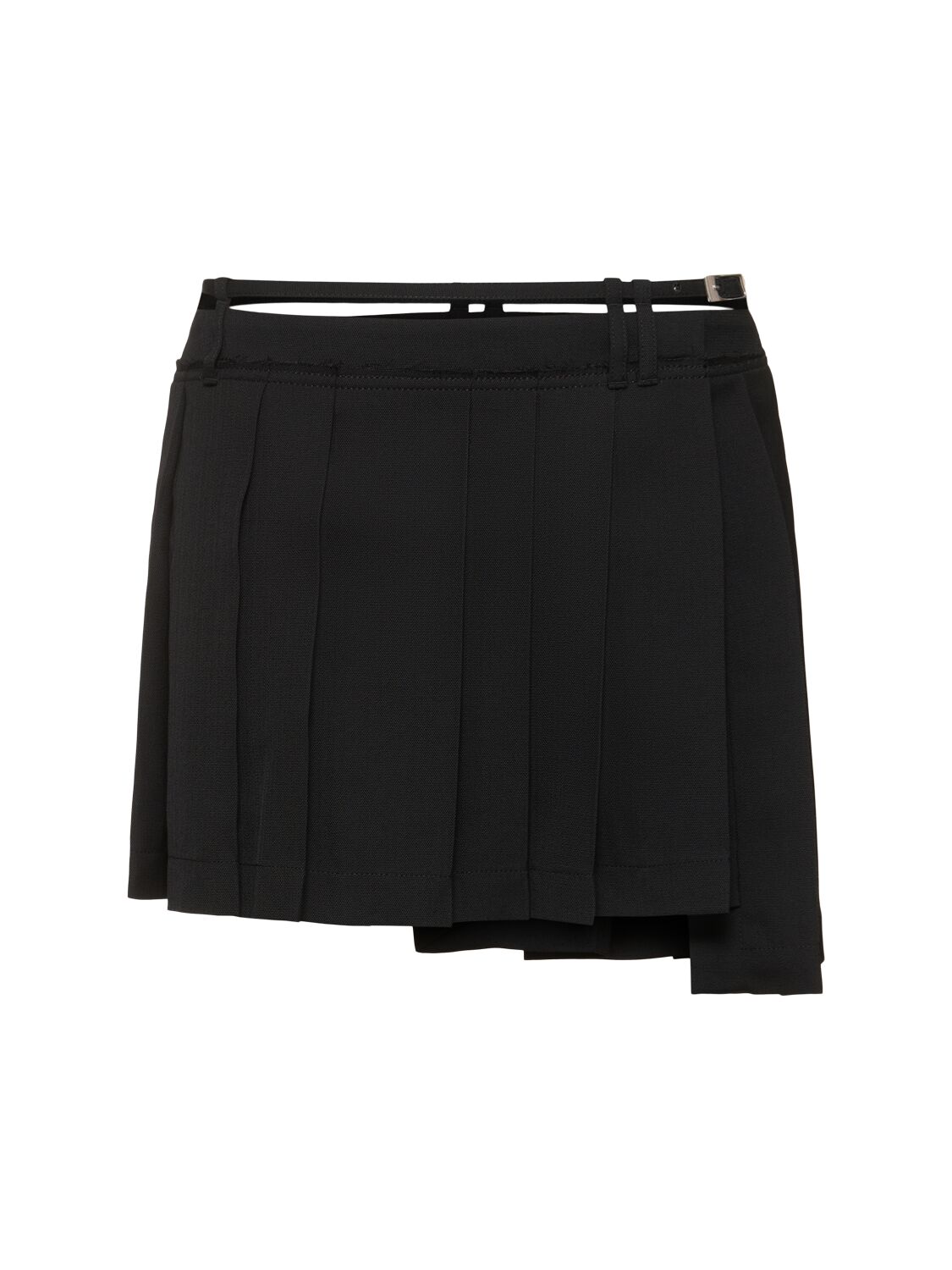 Shop Acne Studios Ipleat Wool Blend Suiting Mini Skirt In Black