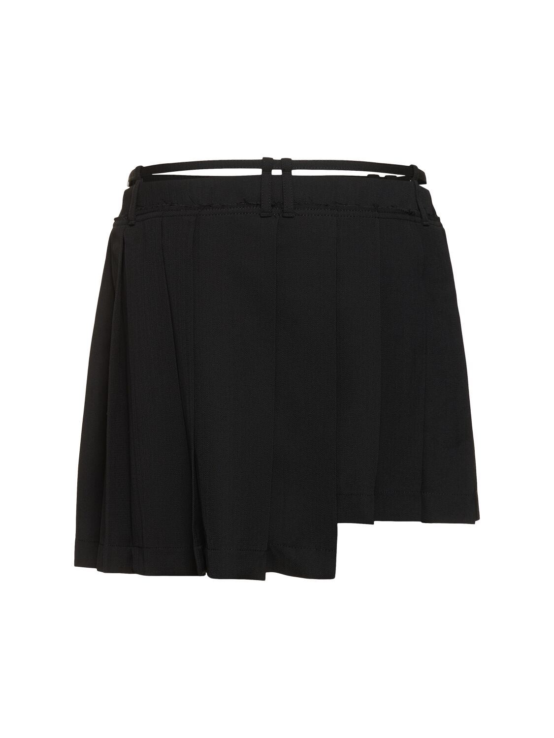 Shop Acne Studios Ipleat Wool Blend Suiting Mini Skirt In Black