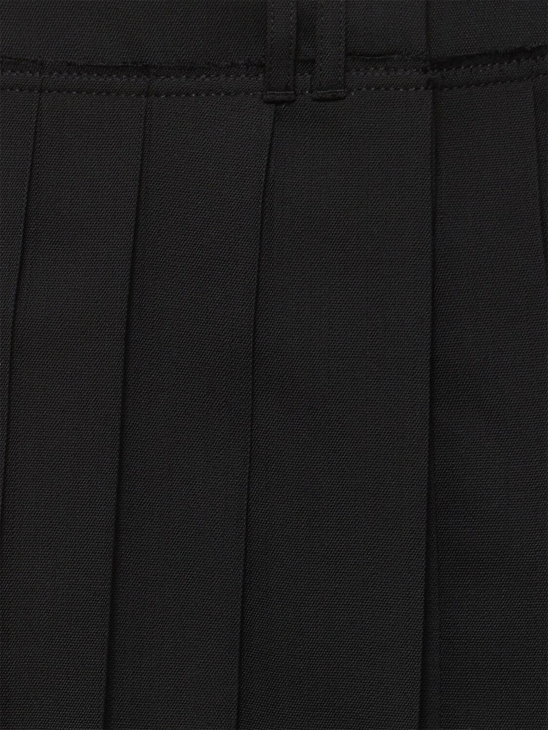 Shop Acne Studios Ipleat Wool Blend Suiting Mini Skirt In Black