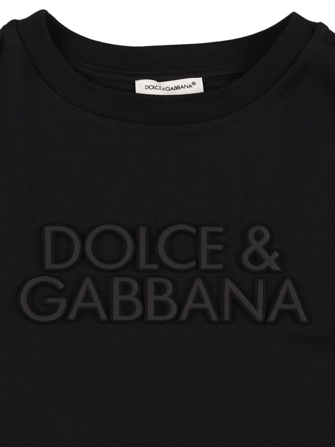 Shop Dolce & Gabbana Logo Cotton Jersey T-shirt In Black