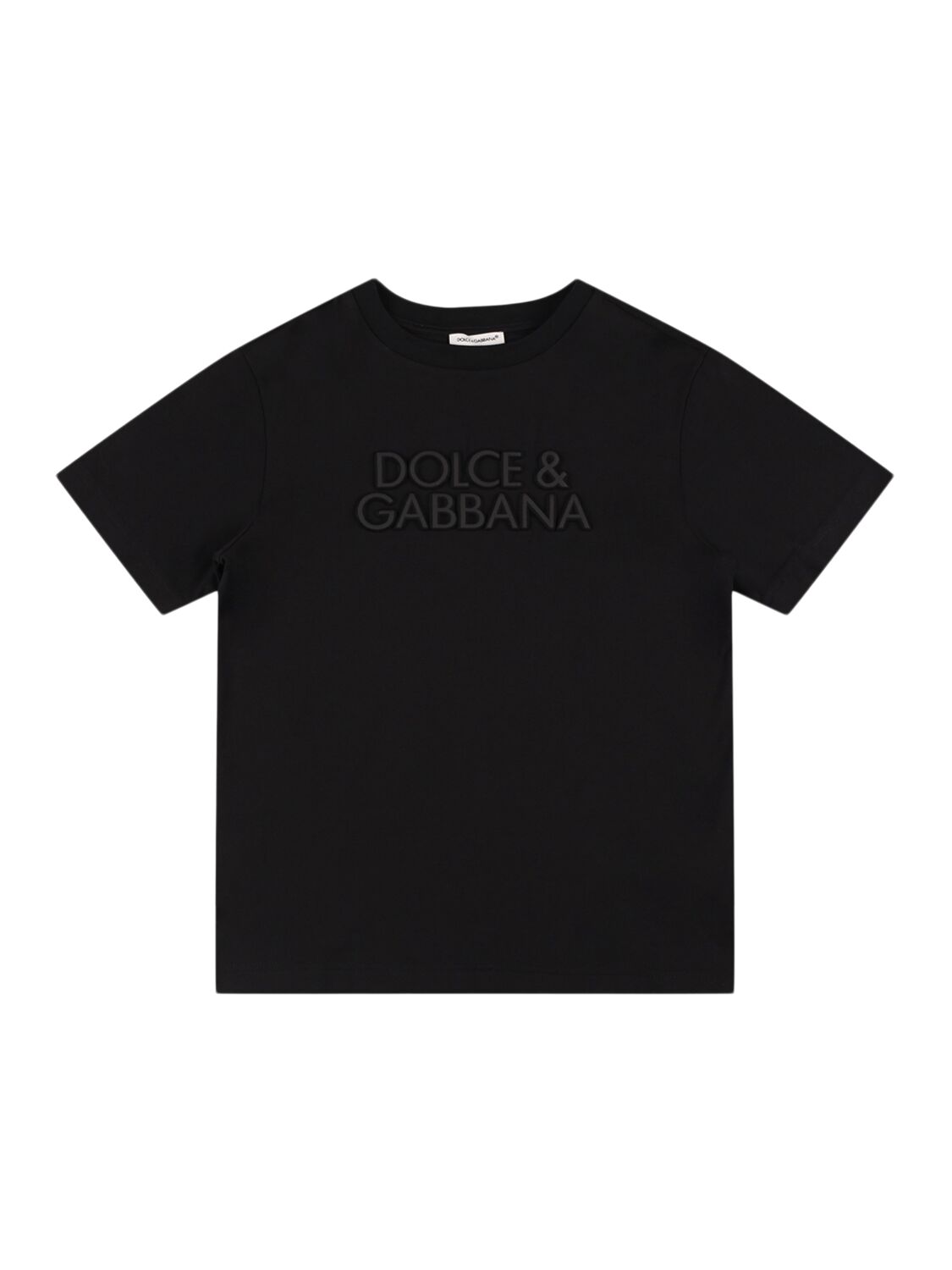 Dolce & Gabbana Logo Cotton Jersey T-shirt In Black