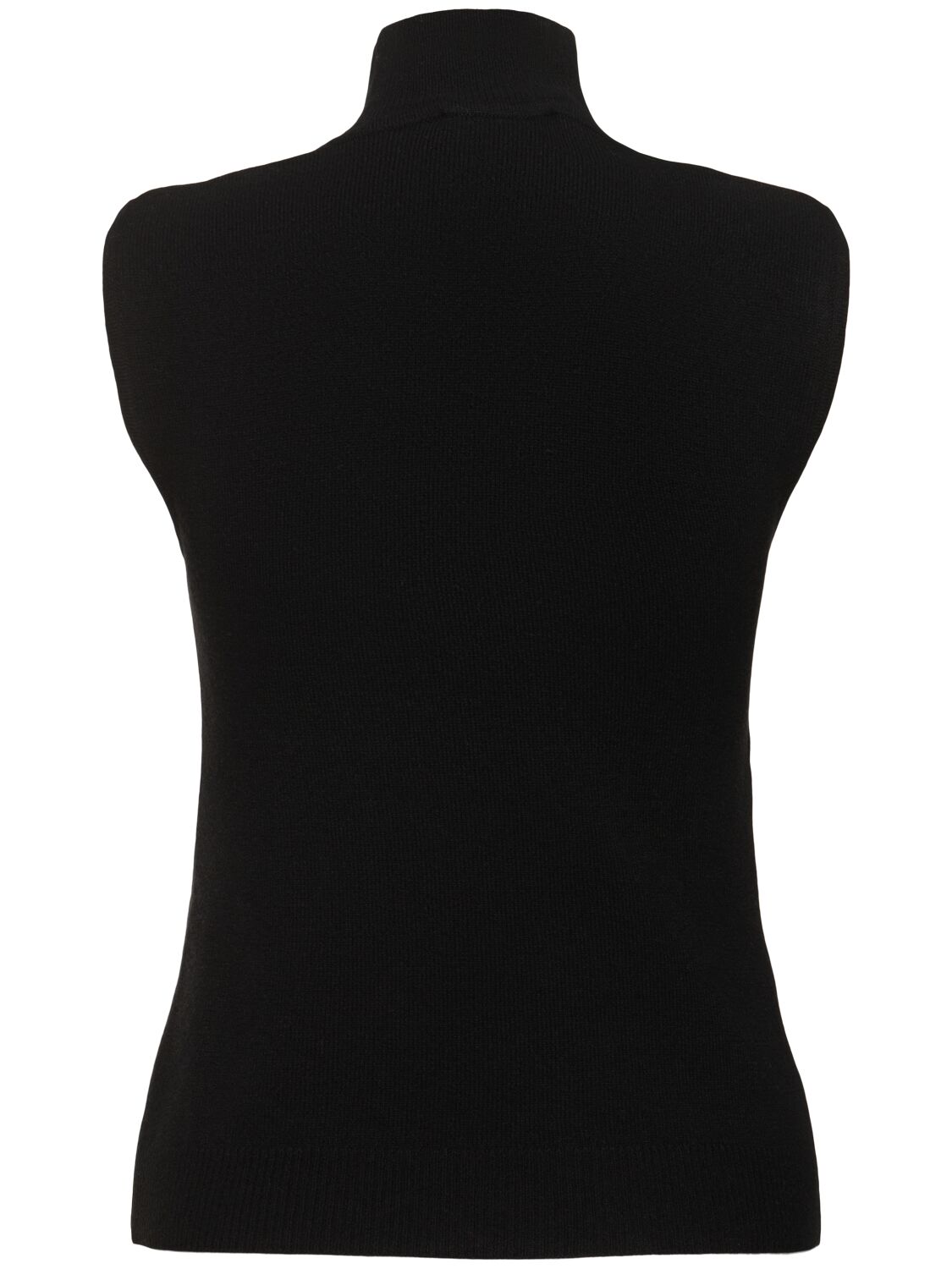 Shop Alberta Ferretti Wool & Cashmere Knit Sleeveless Top In Black