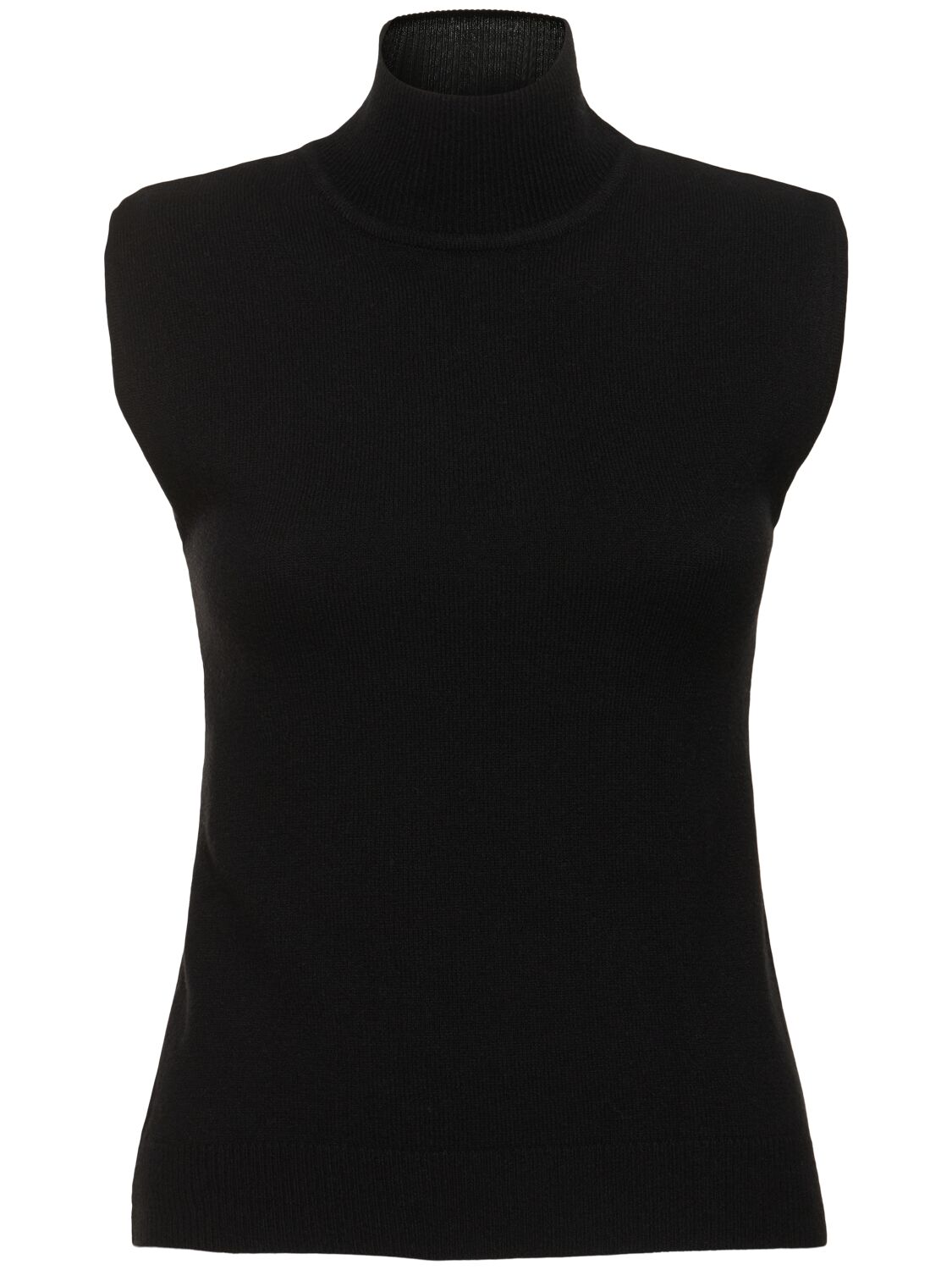 Alberta Ferretti Wool & Cashmere Knit Sleeveless Top In Black