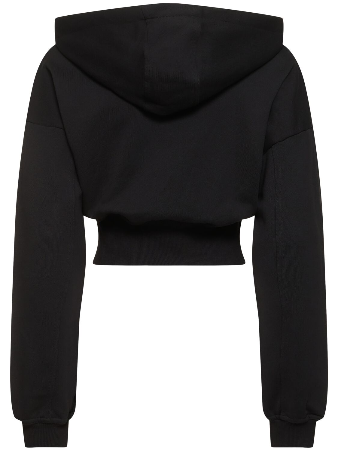 Shop Adidas By Stella Mccartney Crop Hoodie In Black