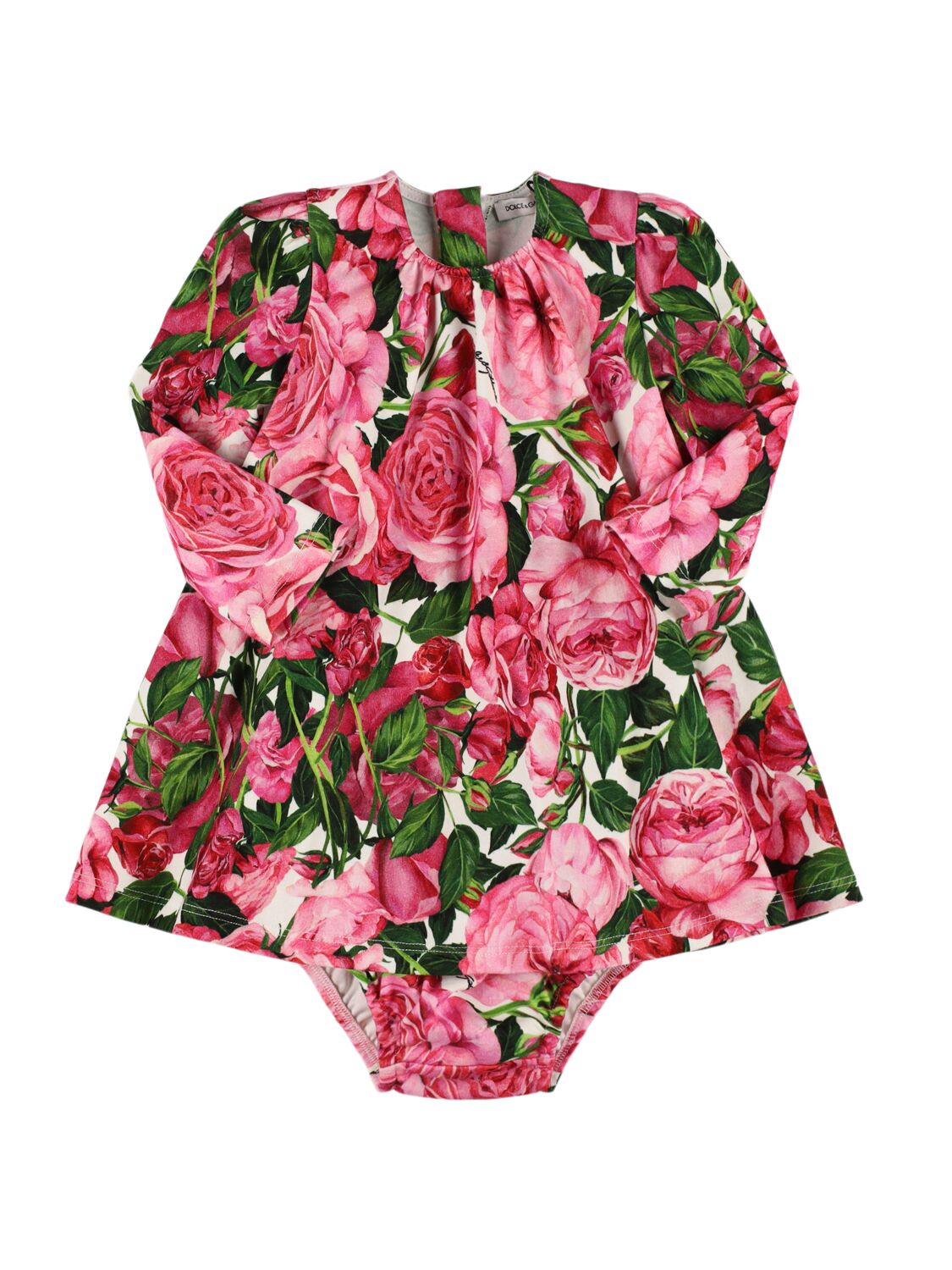 Dolce & Gabbana Babies' Printed Cotton Dress & Diaper Cover In Pink