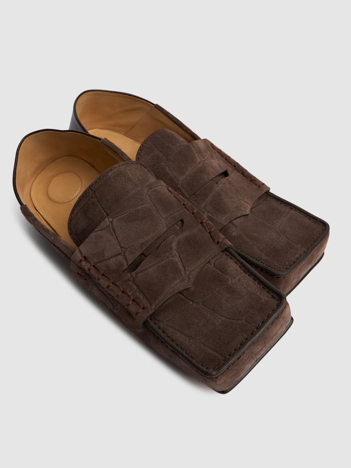 JACQUEMUS 10MM LES MOCASSINS CARRE SUEDE LOAFERS 