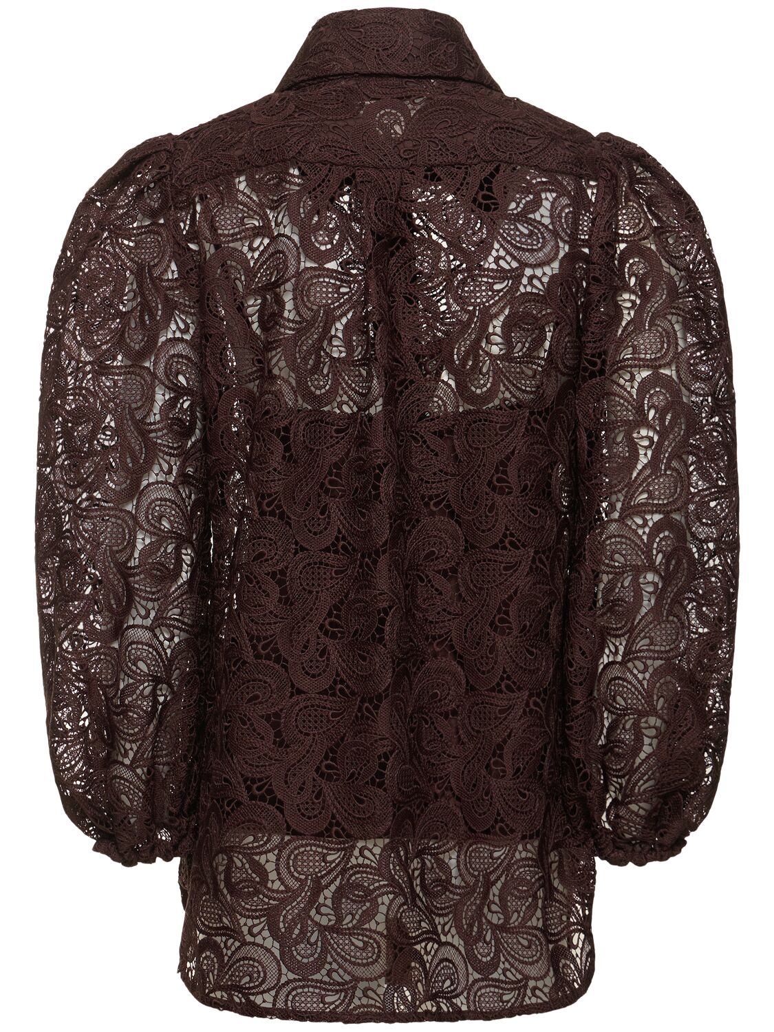 Shop Zimmermann Illustration Lace Shirt In Brown