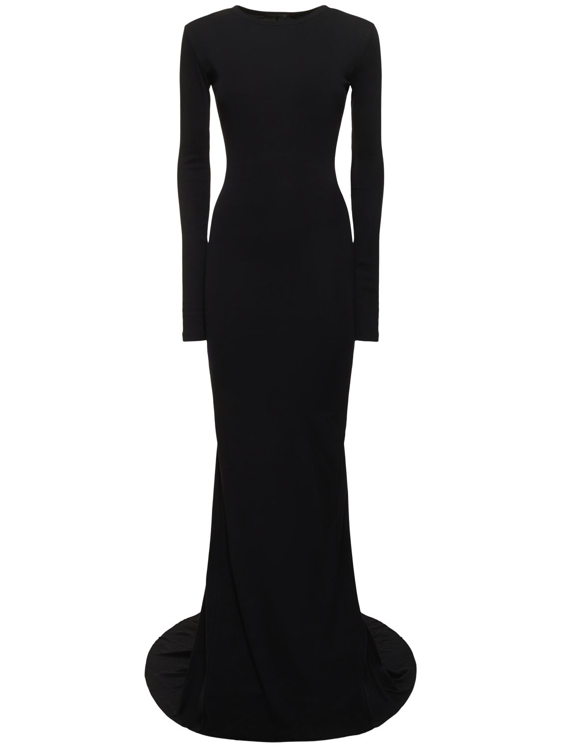 Ann Demeulemeester Long Sleeve Tie Neck Dress In Black