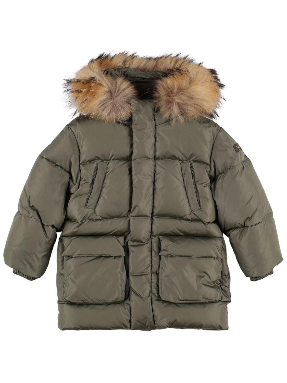 Il Gufo Hooded Nylon Down Parka In Green