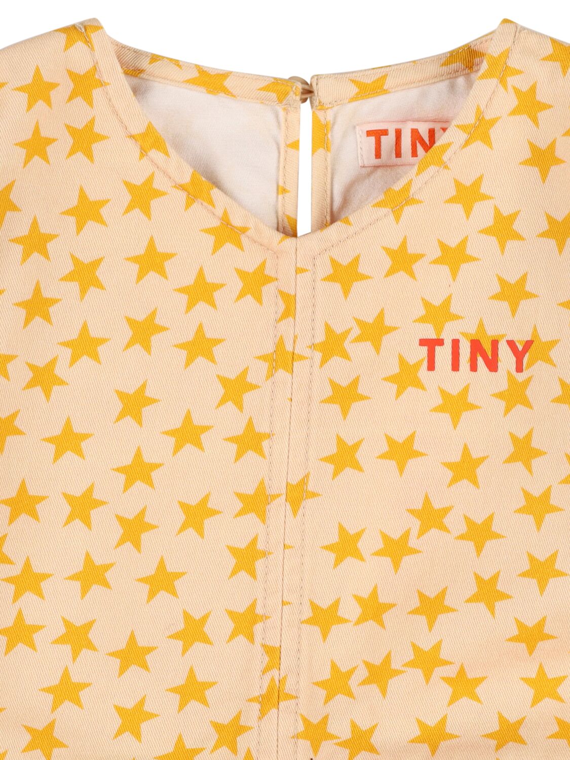 Shop Tiny Cottons Star Print Cotton Poplin Dress In Off White