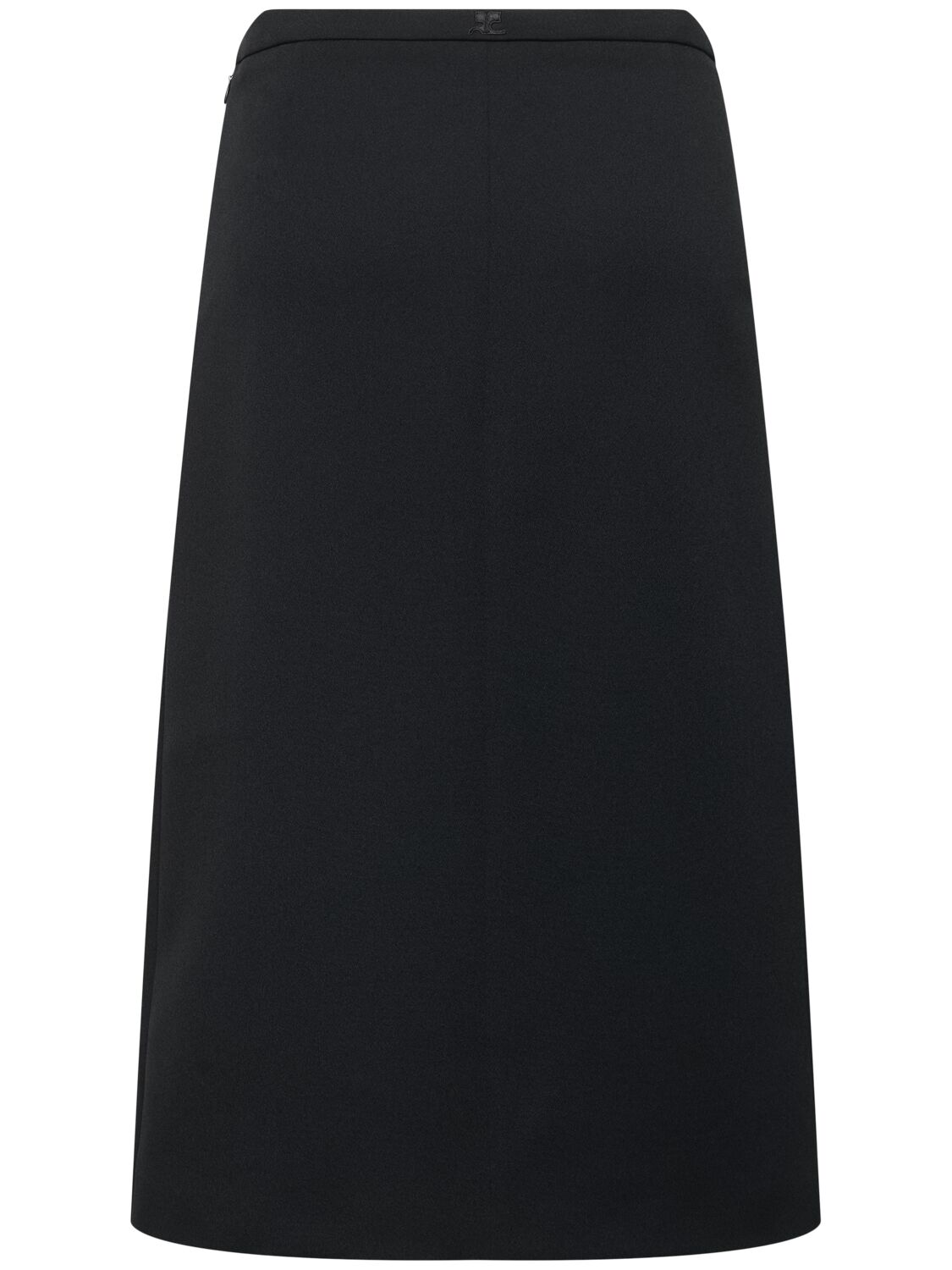 Shop Courrèges Tailored Twill Midi Skirt In Black