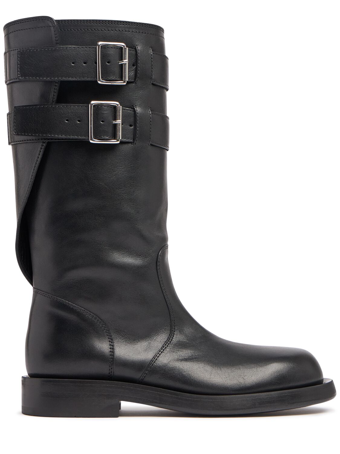 Shop Ann Demeulemeester 30mm Milan Soft Leather Biker Boots In Black