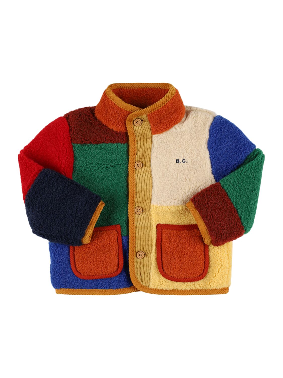 Bobo Choses Color Block Poly Teddy Jacket In Multicolor