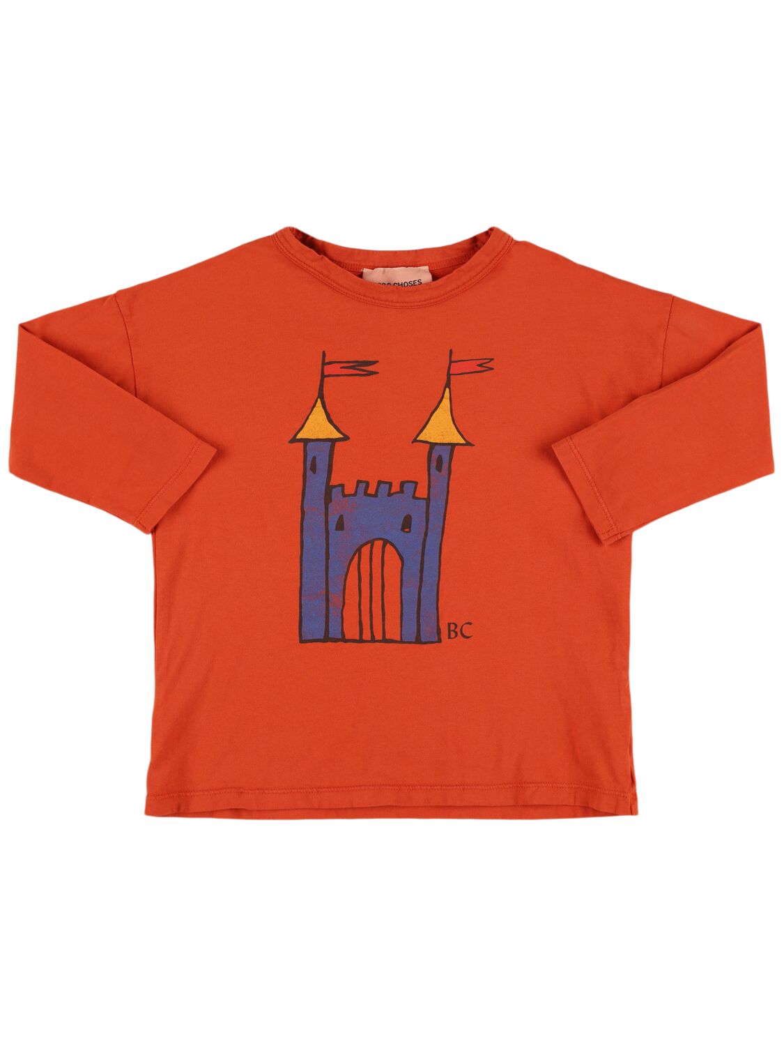 Bobo Choses Castle Print Organic Cotton T-shirt In Orange