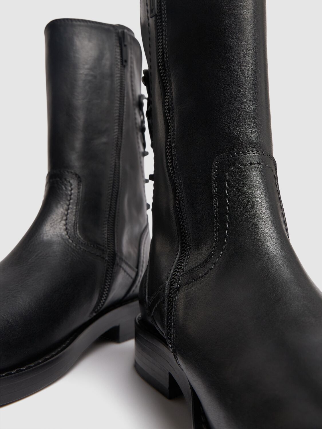 Shop Ann Demeulemeester Heiko Laced Back Ankle Boots In Black