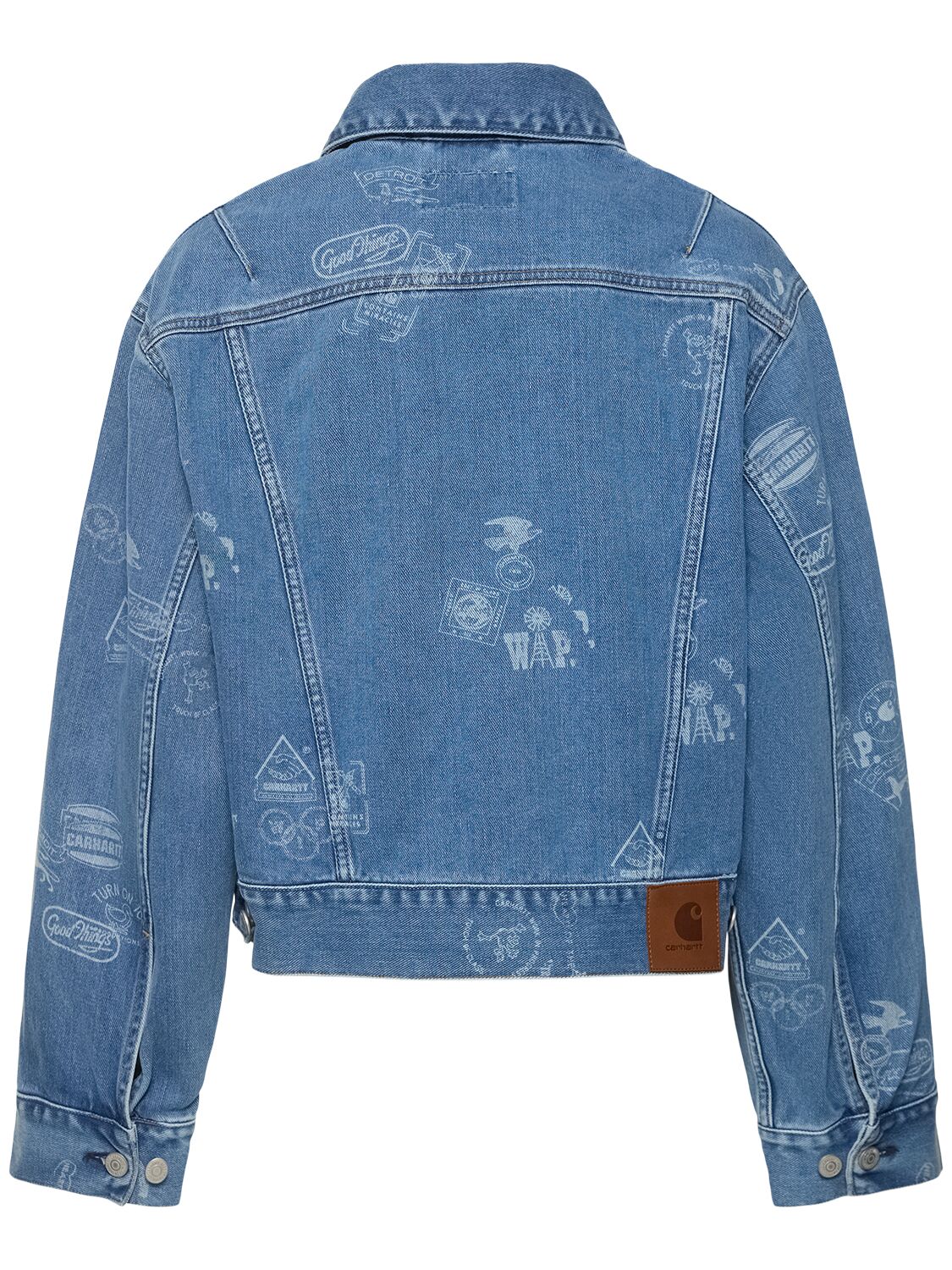 Shop Carhartt Maitland Stamp Denim Jacket In Bleached Blue