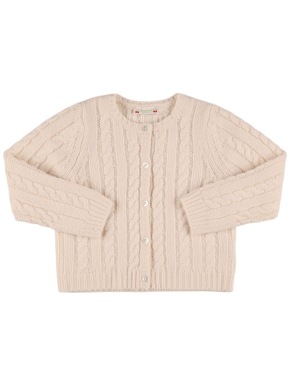 Bonpoint Wool Knit Cardigan In Neutral