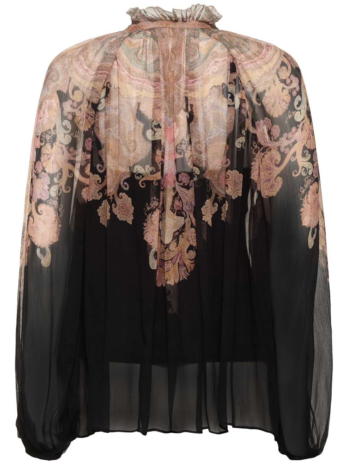 Shop Zimmermann Illustration Viscose Shirt In Black/multi