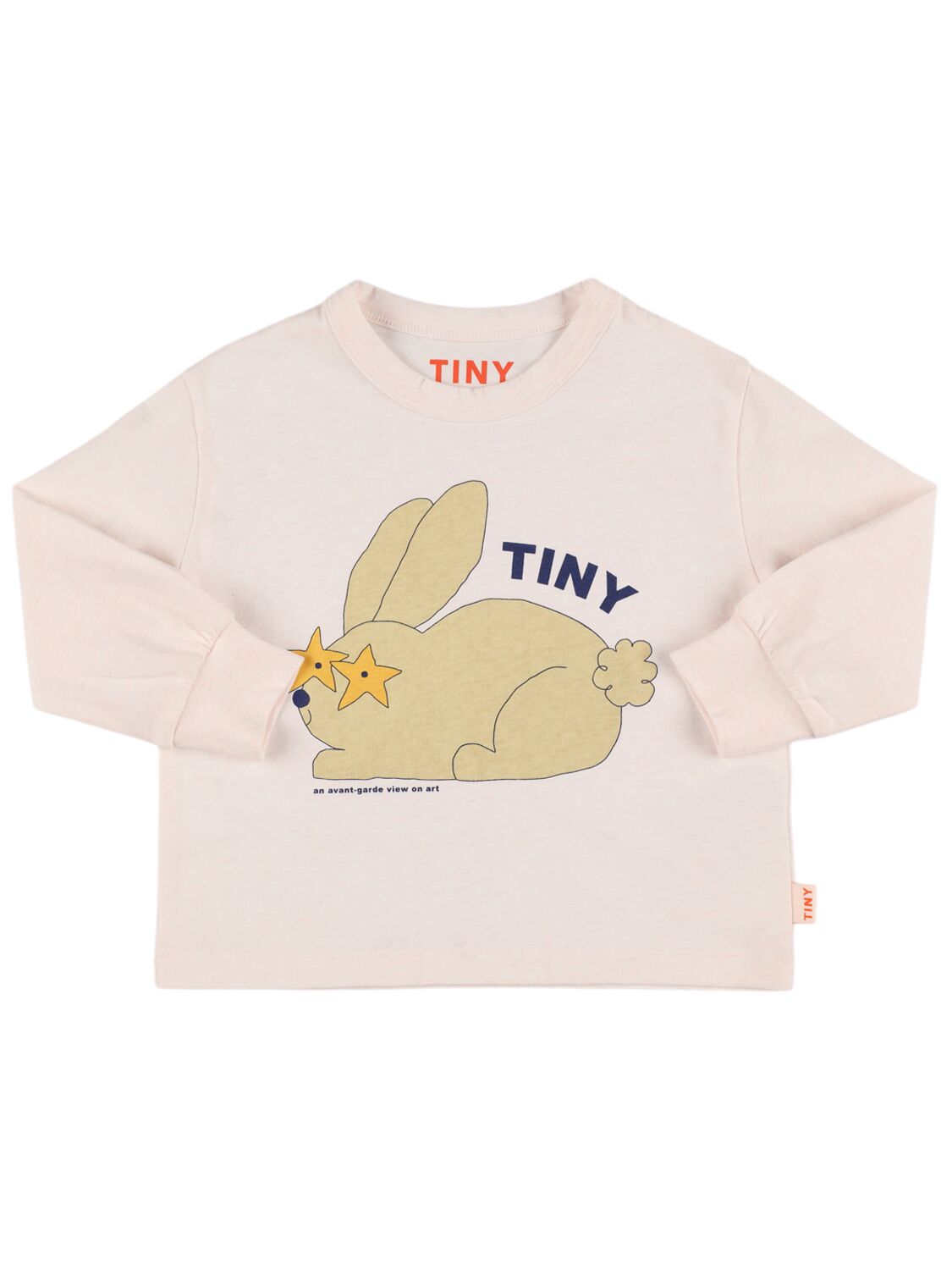 Tiny Cottons Kids' Rabbit Print Organic Cotton T-shirt In Beige