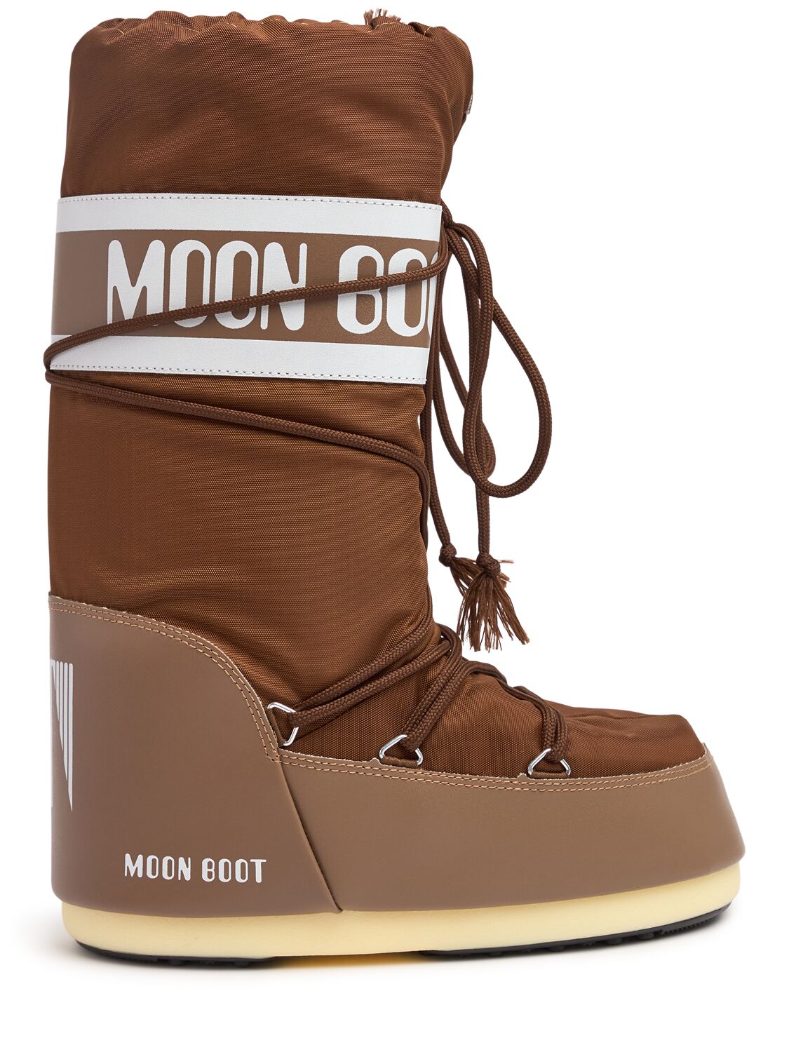 Moon Boot Womens Brown Icon Brand-print Shell Boots