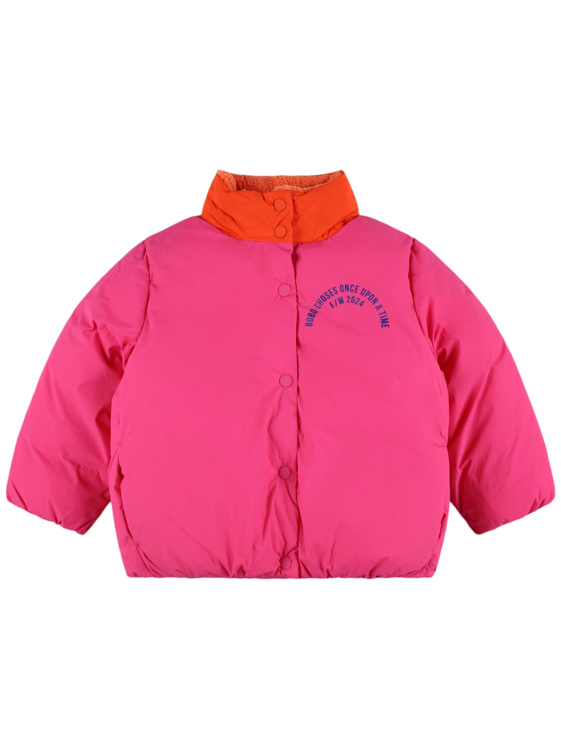 Bobo Choses Recycled Nylon Printed Puffer Jacket In Pink