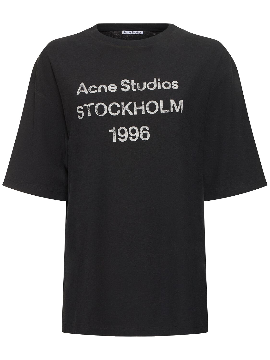 Acne Studios Exford U 1996 Cotton Blend T-shirt In Washed Black