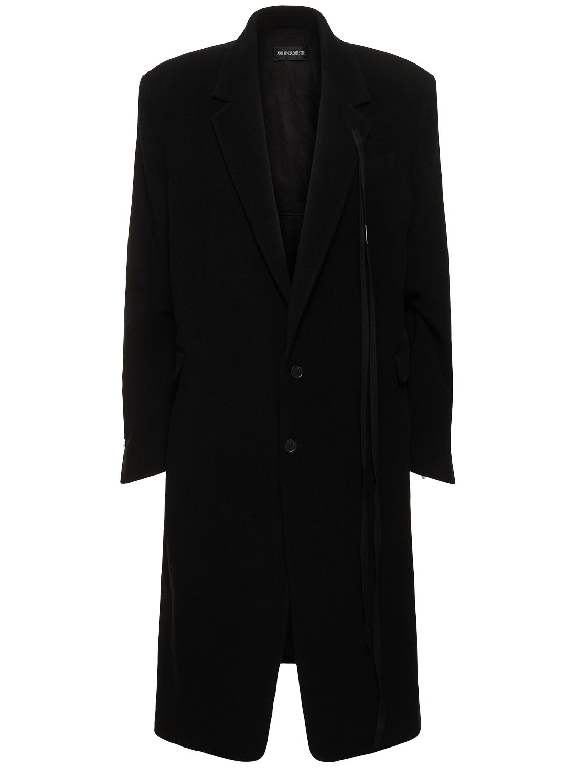 Ann Demeulemeester Tailored Wool & Cashmere Coat In Black