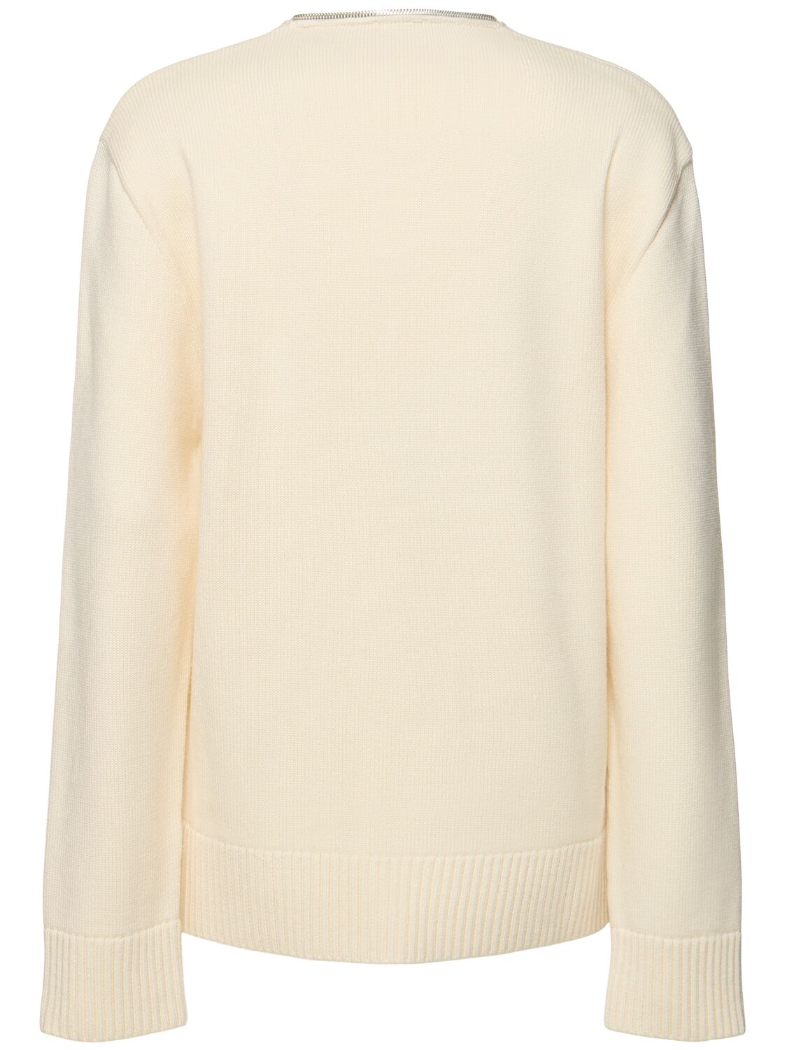 Shop Courrèges Zipped Wool Sweater In White