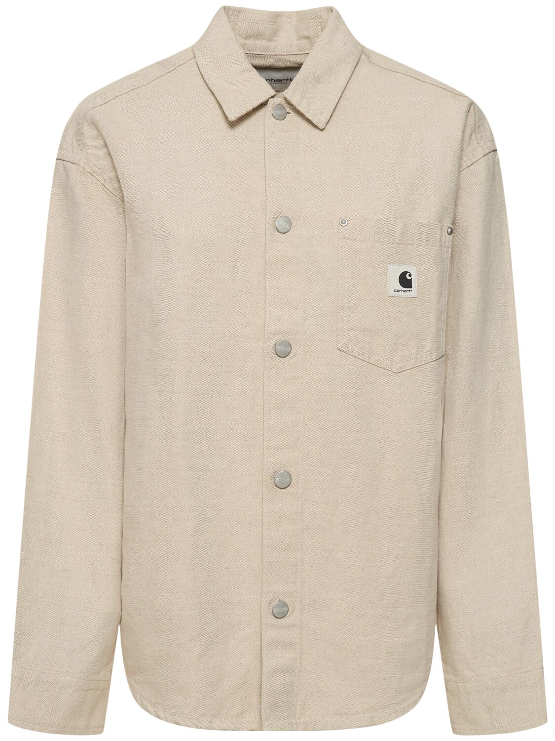 Carhartt Ethel Linen Blend Canvas Shirt Jacket In Natural