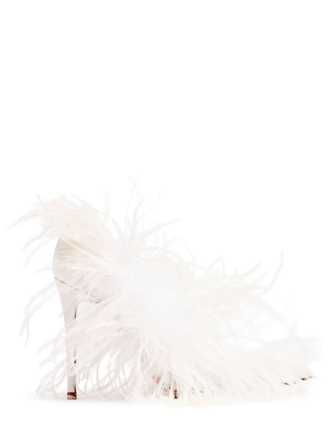 Gianvito Rossi 105mm Suzy Mesh & Feather Pumps In White