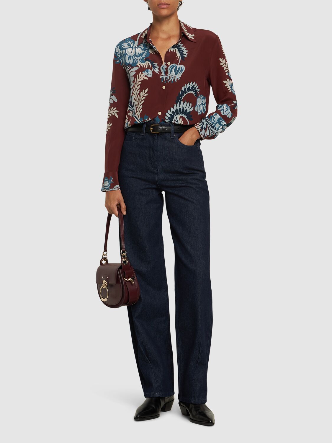 Shop Etro Printed Silk Shirt In Brown/multi