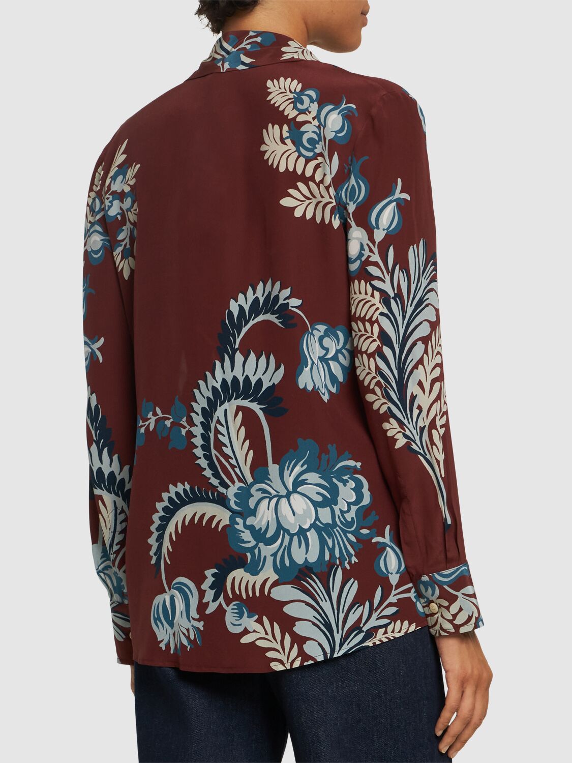 Shop Etro Printed Silk Shirt In Brown/multi