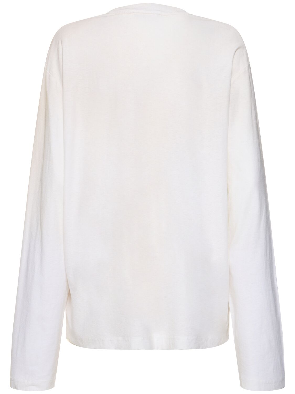 Acne Studios Womens Dusty White Edden 1996 Long-sleeve Cotton And Hemp-blend Jersey T-shirt In Dusty White