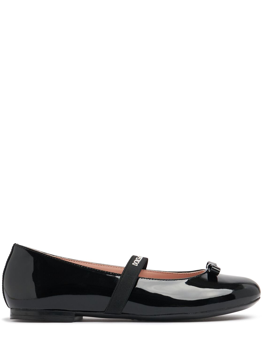 Dolce & Gabbana Patent Leather Ballerina Flats In Black