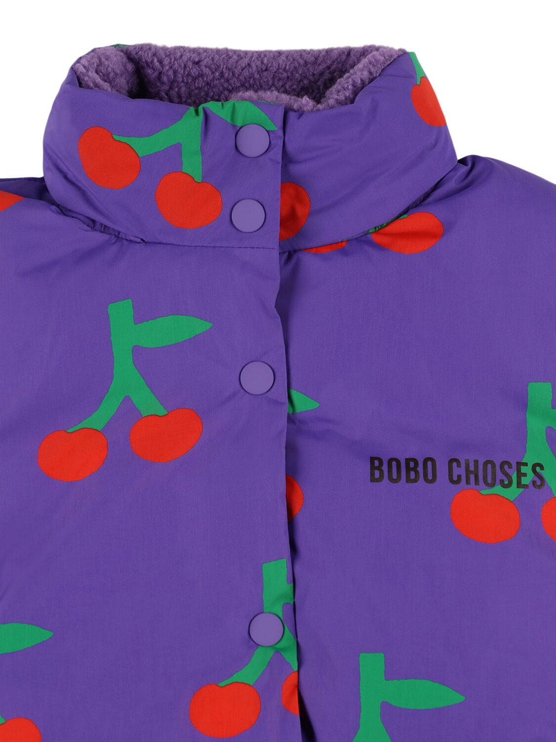 Shop Bobo Choses Cherry Recycled Nylon Puffer Jacket In Purple